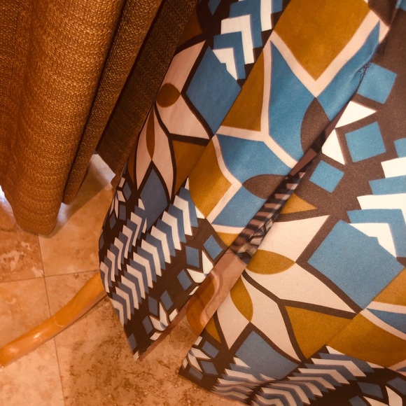 LANVIN VINTAGE Maxi dress bold blues and gold - Picture 8 of 16